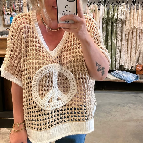 Arlo Crochet Top - Tan