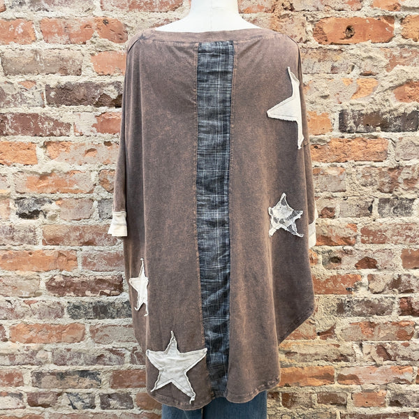O&H Peace Sign Tunic - Brown