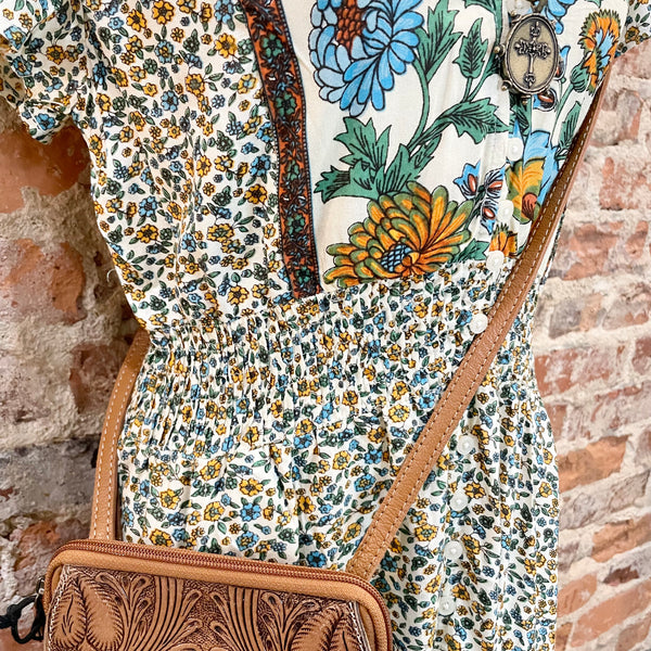 BOHERA Mika Lou Embroidered Drop Waist Tiered Dress