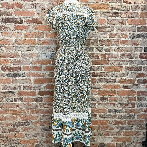 BOHERA Mika Lou Embroidered Drop Waist Tiered Dress
