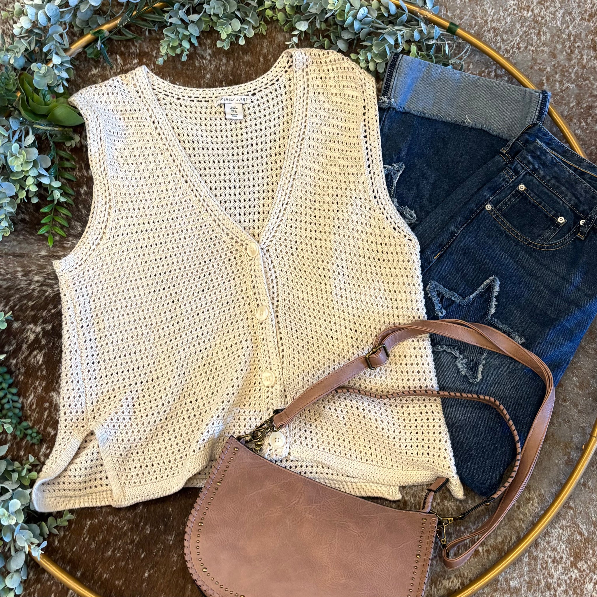 Maribel Button Down Crochet Vest