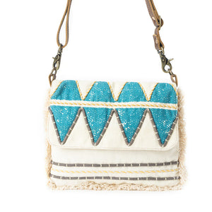 MYRA Teal Peaks Crossbody Bag