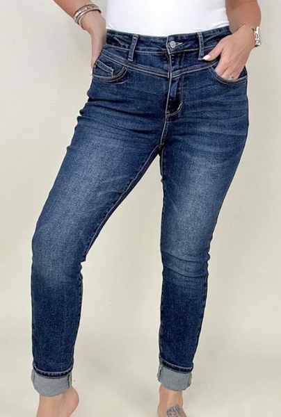 JUDY BLUE V-Stitching Skinny Hi Rise Jeans