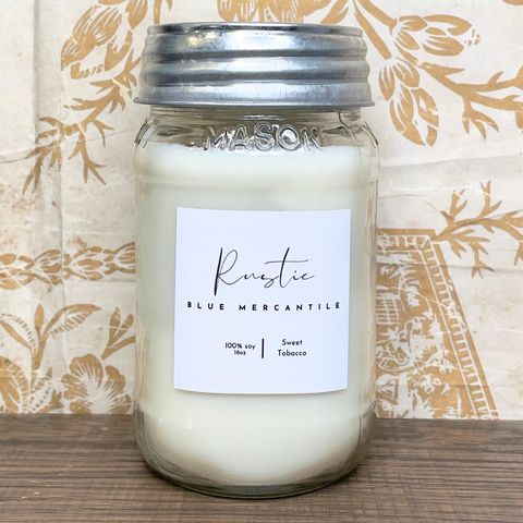 RUSTIC BLUE CANDLE - Sweet Tobacco