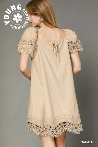 Antique Lace Trim Dress