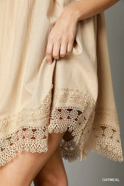 Antique Lace Trim Dress