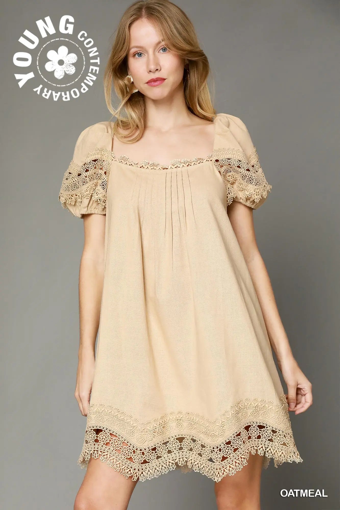 Antique Lace Trim Dress
