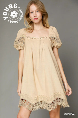 Antique Lace Trim Dress